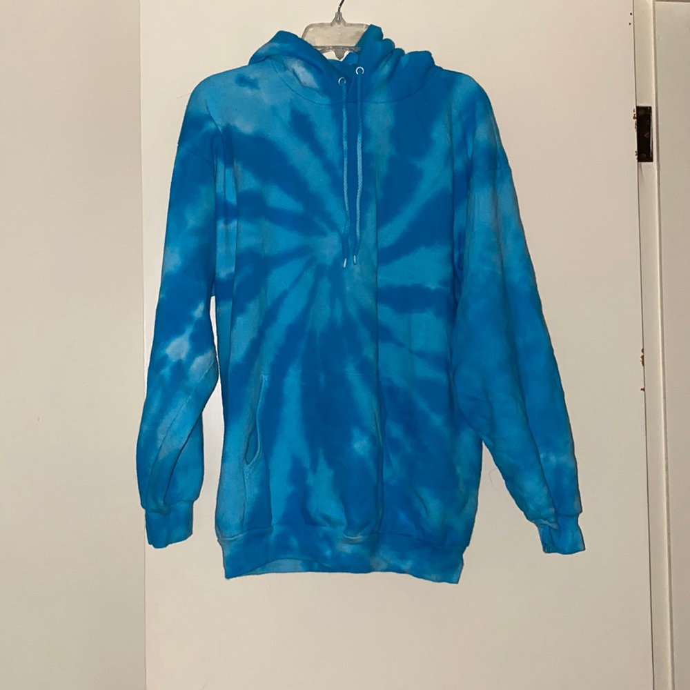 Sky blue tie-dye hoodie